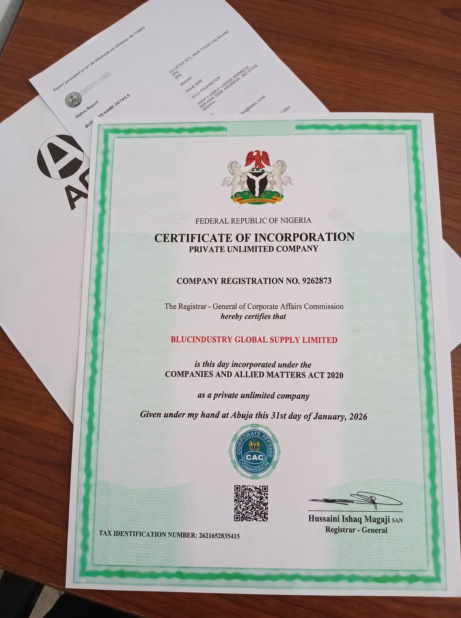 Verified Business Entity (CAC)